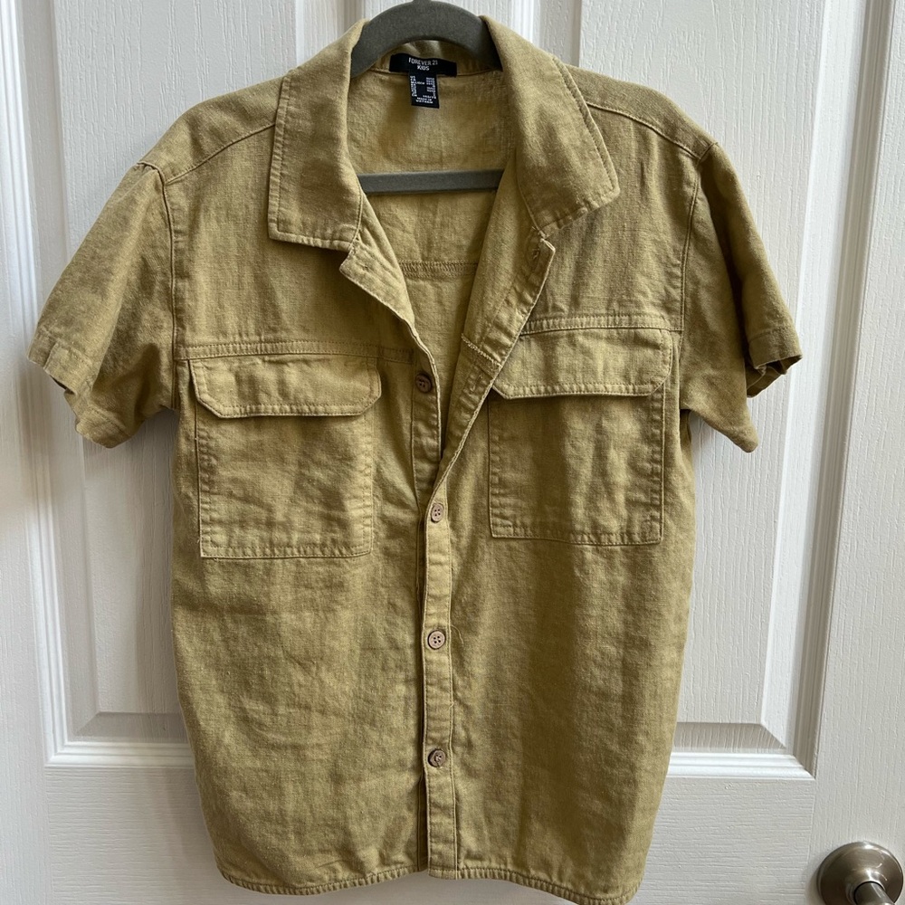 Forever 21 Boys Light Brown Button Down Shirt